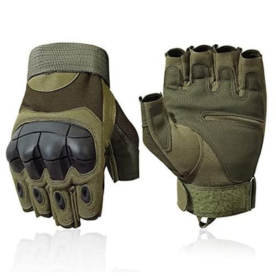 SUJAYU Tactical Fingerless Gloves (Black, Green, Tan) 