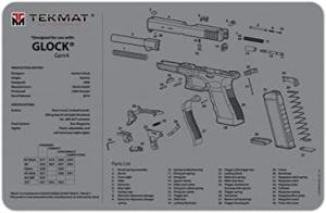 TekMat Glock Gunsmith Bench Mat 11'' x 17'' Gray AS10064