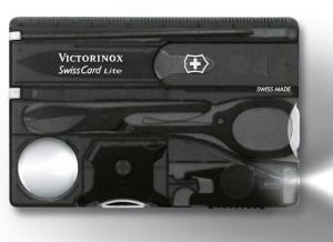 Victorinox SwissCard Lite Swiss Army Multi Tool, White Light, Onyx 53333