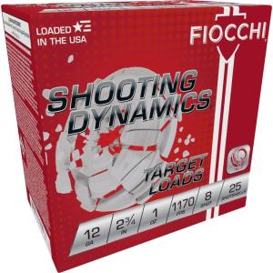 Fiocchi Exacta Light Shooting Dynamics Shotshells 12 ga 2-3/4 in 1oz 1170 fps #8 25/ct 