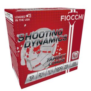 Fiocchi Shooting Dynamics Shotshells 12ga 2-3/4 in 1-1/8 oz #7.5 1200 fps 25/ct 
