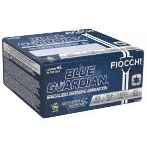 Fiocchi Blue Guardian 45 ACP/Auto 155 Grain Lead-Free Reduced Ricochet Hollow Point - 20 Rounds - Free Shipping! 762344712772