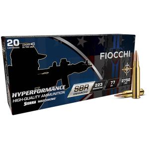 FIOCCHI HYPERFORMANCE SBR ENHANCED AMO 223 REM 77GR HPBT20RD BOX ( 10 BOXES PER CASE ) 