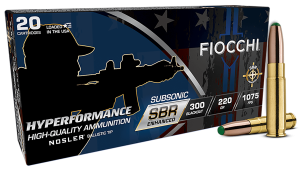 Fiocchi Hyperformance Rifle Ammo, 220gr Nosler BT 20 Per Box/10 Case 300 Blackout - 300BKSBS 