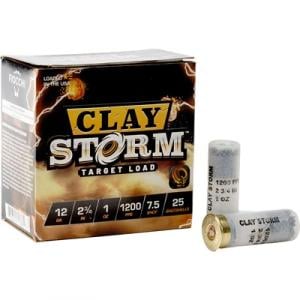 Fiocchi Clay Storm Shotgun Ammo, 12 Gauge, 2-3/4", 1-1/8oz, #7.5 Shot, 25 Rounds 