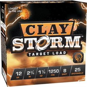 CLAY STORM 12 GAUGE 2-3/4'' 1-1/8OZ #8 SHOT 1250 FPS 25/BOX 