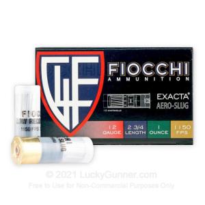 12 Gauge - 2-3/4" 1 oz. - Low Recoil Rifled Slug - Fiocchi Exacta Aero - 250 Rounds 12LRSLUG