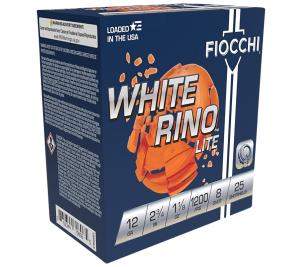 Fiocchi Exacta Target White Rino Lite 12 Gauge 2.75" 1 1/8 oz 1200 fps 8 Shot 12WRNL8 Full Case-250 Rounds 12WRNL8 