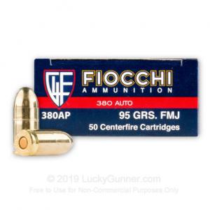 380 Auto - 95 Grain FMJ - Fiocchi - 1000 Rounds 380AP