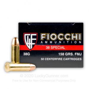 38 Special - 158 Grain FMJ - Fiocchi - 1000 Rounds 