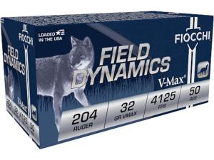 Fiocchi Field Dynamics Ammunition 204 Ruger 32 Grain Hornady V-MAX Box of 50 - 722237 762344862309