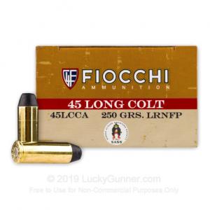 45 Long Colt - 250 gr - LRN FP - Fiocchi - 500 Rounds 45LCCA