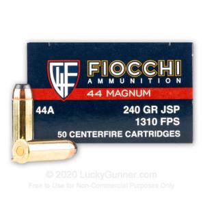 44 Magnum - 240 Grain JSP - Fiocchi - 500 Rounds 762344863719