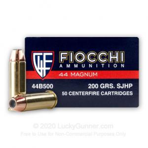 44 Mag - 200 Grain SJHP - Fiocchi - 500 Rounds 762344863726