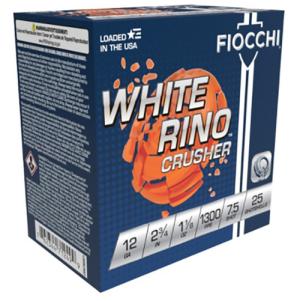 FIOCCHI White Rino 12ga 2 3/4" 1 1/8oz Crshr 7.5 12WRCRS7 12WRCRS7