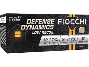 Fiocchi Defense Dynamics Low Recoil Ammunition 12 Gauge 2-3/4 #1 Buckshot 9 Nickel Plated Pellets - 269208" 762344865799