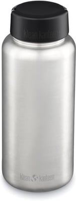 Klean Kanteen Wide w/Wide Loop Cap, 40oz, Brushed Stainless, 1009495
