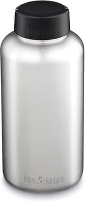 Klean Kanteen Wide w/Wide Loop Cap, 64oz, Brushed Stainless, 1009501 763332070904