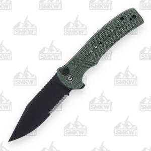CIVIVI Cogent Green Micarta Partially Serrated C20038E-4