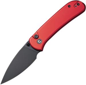 Civivi Knife Quibit 2.98'' Red/ Blk Stonewash Button Lock 763416247116