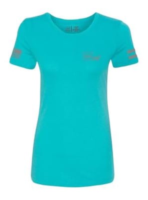 GLK AP96443 GLOCK GIRL FLAG TEE S TEAL
