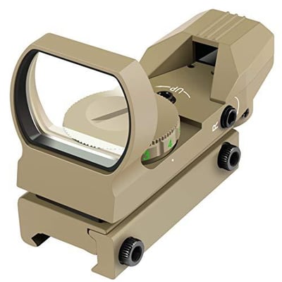 Feyachi 1x33mm Reflex Sight Dark Earth Tan Scope Sight Both Red and Green & 4 Reticals for Picatinny/Weaver Rails 766646248960