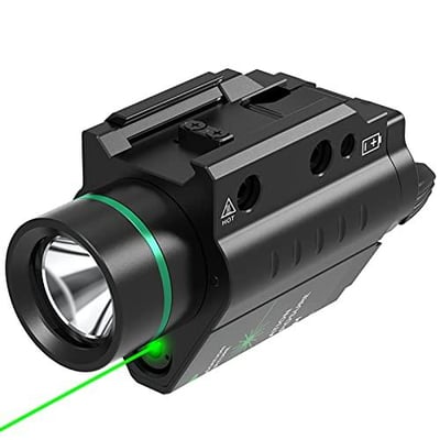 Feyachi LF-58 Green Laser Flashlight Light Combo 500 Lumen LED Flashlight Laser with Picatinny Rail Mount for Pistol Handgun Rifle 766646249400