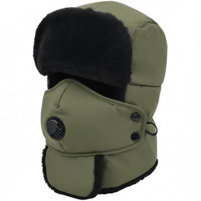 Winter Trapper Hat for Men & Women, Trooper Hunting Russian Fur Hat with Ear Flap & Mask Aviator Ushanka for Cold Weather (6 Colors) 