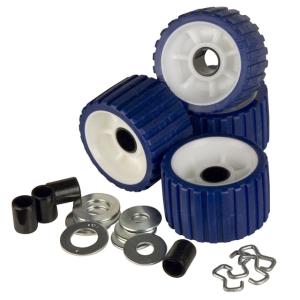 C.E. Smith Ribbed Roller Replacement Kit - 4-Pack - Blue, 29320 768296006778
