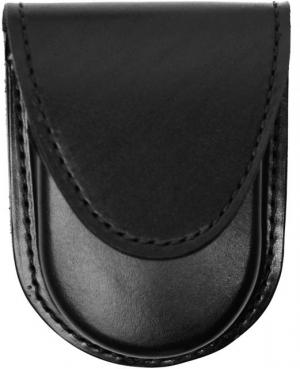 Gould & Goodrich Round Bottom Single Handcuff Case, Hidden Snap, Plain Black B583