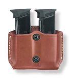 Gould & Goodrich 831-4 Double Magazine Case, Chestnut Brown - For Glock 17/19 