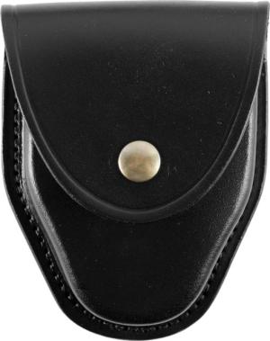 Gould & Goodrich B670BR Leather Model 1 Handcuff Case, Plain Black, Brass Snap Button B670BR