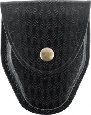 Gould & Goodrich B670WBR Leather Model 1 Handcuff Case, Basket Black, Brass Button B670WBR