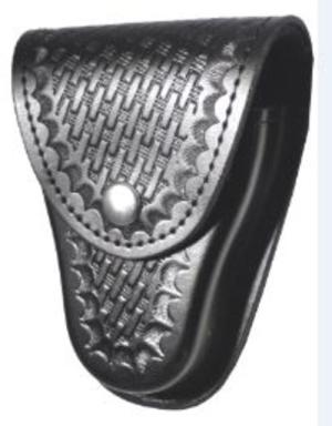 Gould & Goodrich Leather Duty B80 Handcuff Case/Glove Pouch, Standard Hardware, Black Weave, B80W