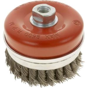 Steelex Plus 4in Twist Knotted Steel Wire Cup Brush M14-2mm Thread D2298