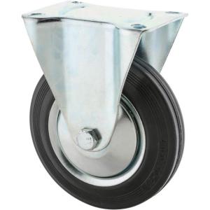Steelex 6in Black Rubber Fixed Caster, Plate Mount D2534