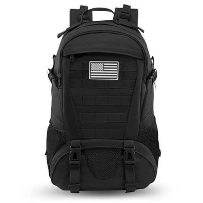 Jueachy Tactical Backpack Day Pack Molle Military Rucksack Waterproof 30L EDC Bag with USA Flag Patch Black 781573329360