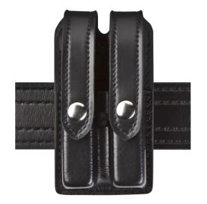 Safariland 78 Slim Double Mag Pouch, Sig P250C 9mm, .40, S&W M&P .45C, Nylon Look Black W/ Black Plastic Snap 78-119-22PBL