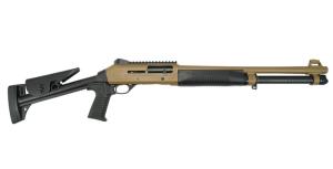 Ermox XDefense RX Tan 12 Gauge 18.5 5+1 Semi-Automatic Shotgun, Pistol Grip Skeleton Stock 