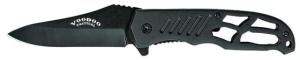 Voodoo Tactical Everyday Folding Knife, 3.5in, 57-59 RC Steel, Black, Medium, 03-7200001000