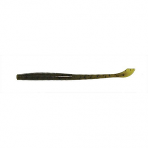 Yamamoto Kut-Tail Worm Soft Lure 5" 10pk - Green Pumpkin w/Large Black Flake 4GYA7L10297
