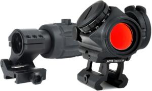 AT3 Tactical Magnified Red Dot Kit, Red Dot Sight, .83in Riser & 3x Magnifier, RD-50-RRDM-KIT-1 783935100112
