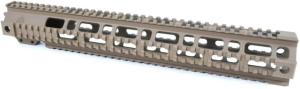 AT3 Tactical Pro Series Free Float Quad Rail AR15 Handguards, 15in Extended Rifle Length, FDE, AT3-QR-15-FDE