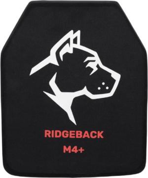 Guard Dog Body Armor Ridgeback Multi Hit Armor Plate, 10x12in, Level IV+, Multi-Curve w/ Spall Guard, Black, RIDGEBACK RIDGEBACK