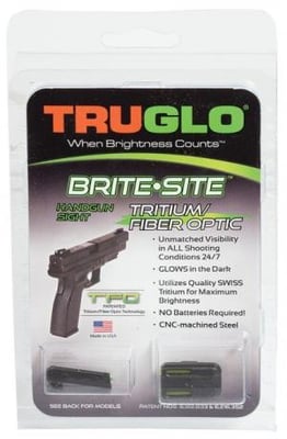 TruGlo Brite-Site TFO Low Profile Green Fiber Optic Front Yellow Rear Sight Set for Glock 42, TG131GT1B TG131GT1B