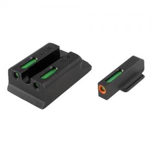 TruGlo TFX PRO Tritium/Fiber Optic Sight Set, Green w/Orange Outline Front, Green Rear, Walther PPS M2, Black, TG13WA4PC TG13WA4PC