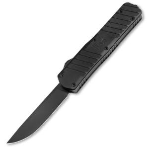 BOKER H&K SP01, OUT THE FRONT BLADE, BLACK ALUMINUM HANDLE 