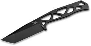 Plus HK FX01 Fixed Blade Knife 2.96in Plain Black Titanium Tanto BK02HK002 