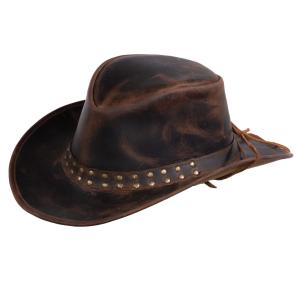 OUTBACK TRADING Hemlock Leather Cowboy Hat 13009-BRN 789043376012