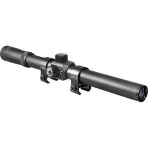 Barska Optics AC10000 Rimfire Riflescope 4x15mm, 30/30 Reticle with Standard Rings, Matte Black AC10000